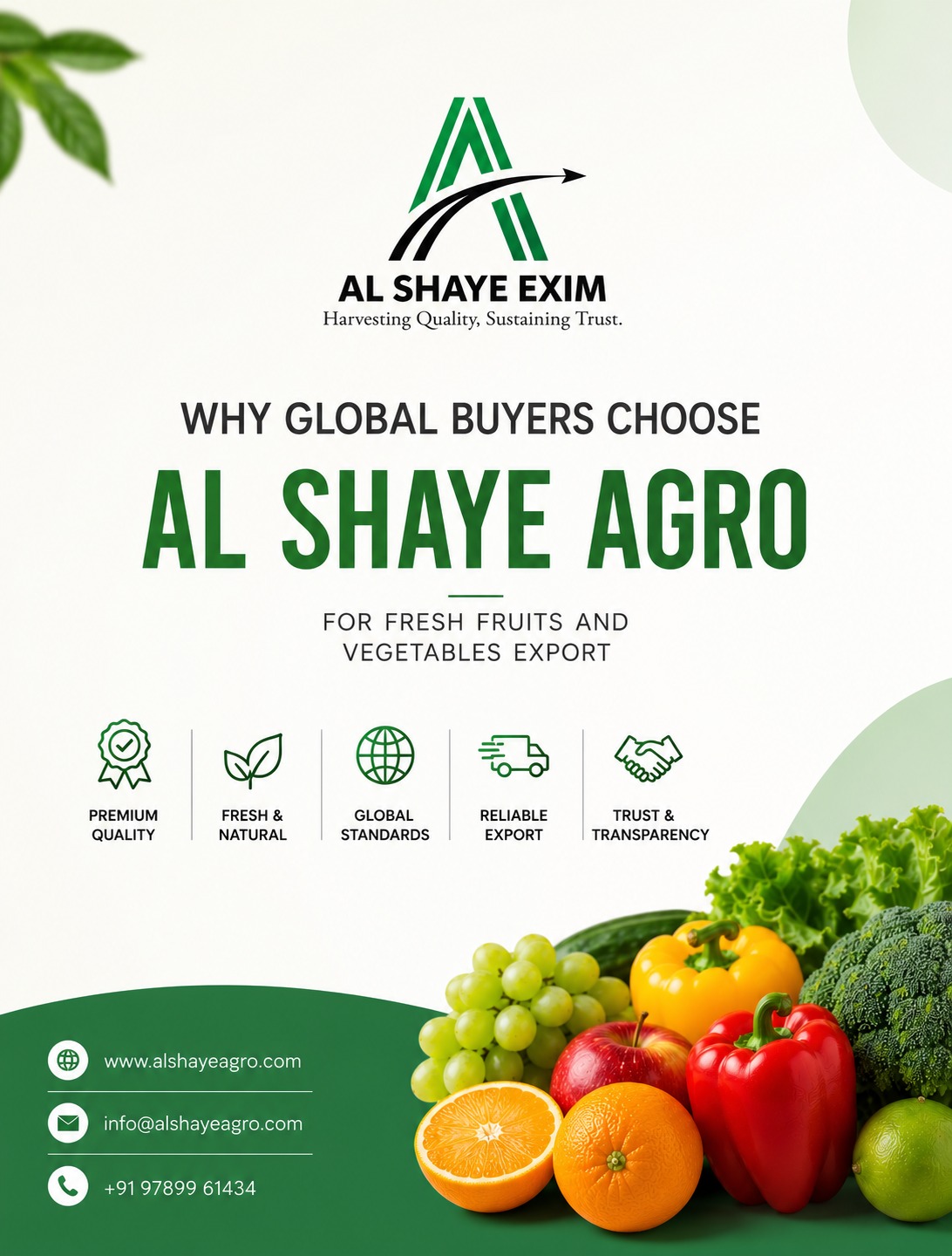 Why Global Buyers Choose Al Shaye Agro for Fresh Fruits and Vegetables Export